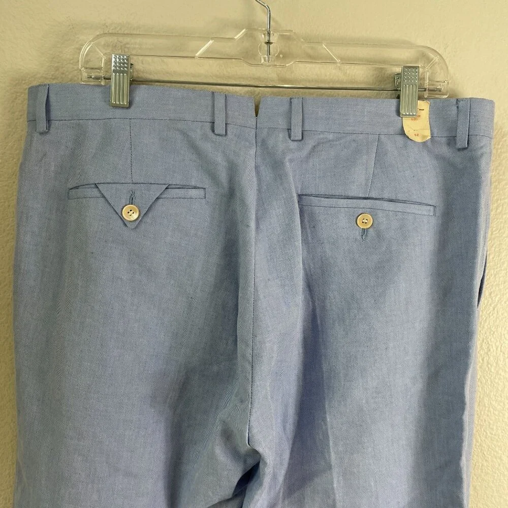 NEW GANT Mens 52 Lightweight Summer Twill Trousers Blue‎ Linen Blend Dress Pants